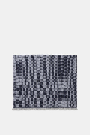 Brunello Cucinelli  - Herren - Cashmere Schal grau/dunkelblau gemustert