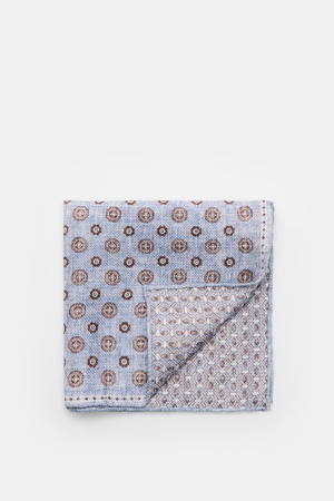 Rosi Collection  - Herren - Einstecktuch 'Joy' rauchblau/weiß/dunkelbraun gemustert