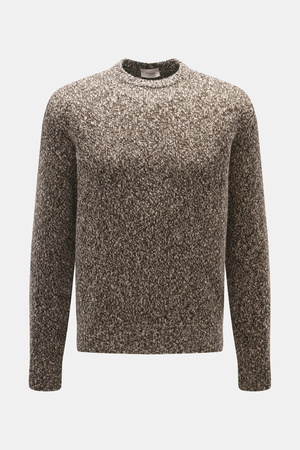 Agnona  - Herren - Rundhalspullover taupe/dunkelbraun meliert