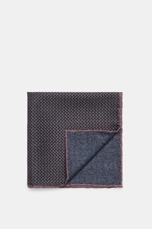 Brunello Cucinelli  - Herren - Seiden-Einstecktuch navy/dunkelviolett gemustert