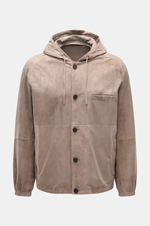 Emporio Armani  - Herren - Velourslederjacke taupe