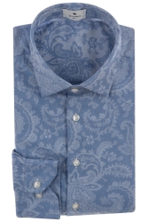 Etro Herren Hemd mit Paisleyprint Blau grau