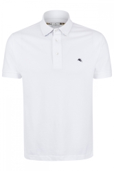 Etro Herren Piqué Poloshirt mit Logo Weiss grau