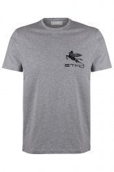 Etro Herren T-Shirt mit Logo Grau grau