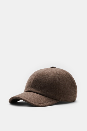Fedeli  - Herren - Cashmere Baseball-Cap graubraun meliert