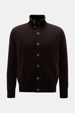 Fedeli  - Herren - Cashmere Cardigan 'Favonius' dunkelbraun