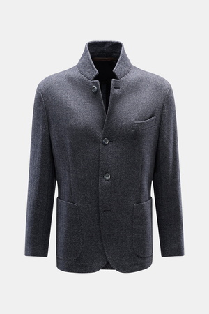 Fedeli  - Herren - Cashmere Jersey-Jacke 'Damon' grau gemustert