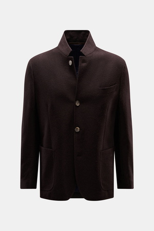Fedeli  - Herren - Cashmere Jersey-Jacke 'Garret' dunkelbraun