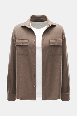 Fedeli  - Herren - Cashmere Overshirt 'Niky' graubraun meliert