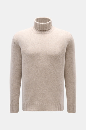 Fedeli  - Herren - Cashmere Rollkragenpullover 'Derby' beige meliert