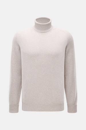 Fedeli  - Herren - Cashmere Rollkragenpullover 'Derby Saddler' beige meliert