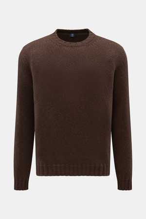 Fedeli  - Herren - Cashmere Rundhalspullover 'Argentina' dunkelbraun