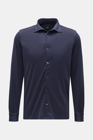 Fedeli  - Herren - Jersey-Hemd 'Jason' Haifisch-Kragen navy