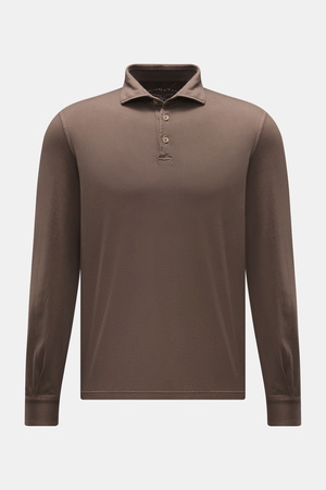 Fedeli  - Herren - Jersey Longsleeve-Poloshirt 'Zero' graubraun
