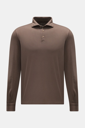 Fedeli  - Herren - Jersey Longsleeve-Poloshirt 'Zero' graubraun