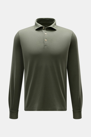 Fedeli  - Herren - Jersey Longsleeve-Poloshirt 'Zero' graugrün