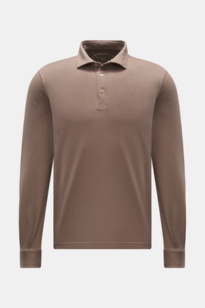 Fedeli  - Herren - Jersey Longsleeve-Poloshirt 'Zero' taupe
