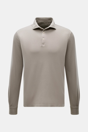 Fedeli  - Herren - Jersey Longsleeve-Poloshirt 'Zero' taupe