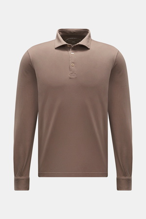 Fedeli  - Herren - Jersey Longsleeve-Poloshirt 'Zero' taupe