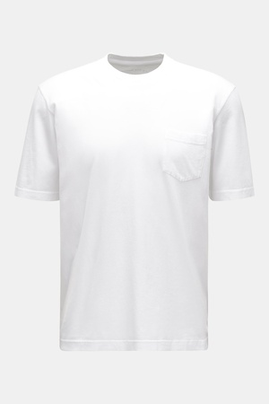 Fedeli  - Herren - Rundhals-T-Shirt 'Abe' weiß braun