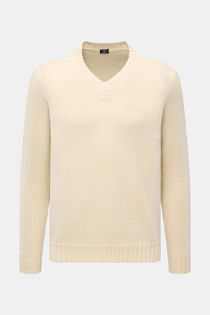 Fedeli  - Herren - V-Neck Pullover creme