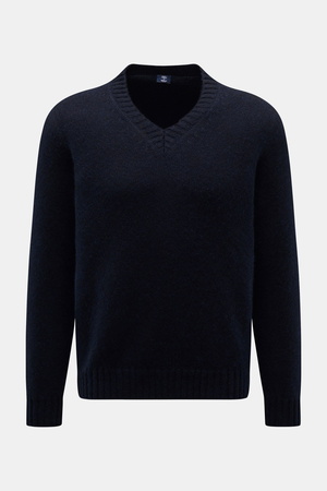 Fedeli  - Herren - V-Neck Pullover dark navy