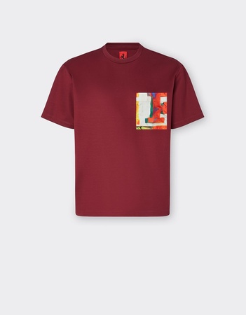Ferrari T-shirt Aus Jersey Mit „graffiti Multicolor“-tasche grau