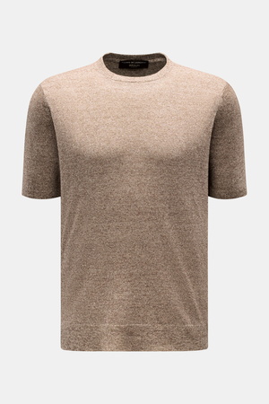 Filippo de Laurentiis  - Herren - Feinstrick-Kurzarmpullover braun meliert