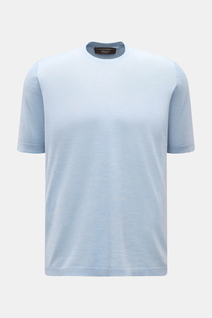 Filippo de Laurentiis  - Herren - Feinstrick-Kurzarmpullover hellblau meliert