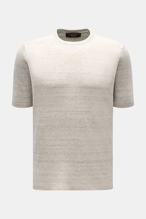 Filippo de Laurentiis  - Herren - Feinstrick-Kurzarmpullover hellgrau meliert