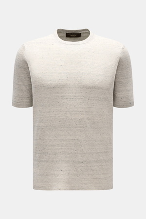 Filippo de Laurentiis  - Herren - Feinstrick-Kurzarmpullover hellgrau meliert