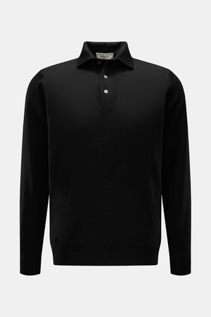 Filippo de Laurentiis  - Herren - Feinstrick-Polo schwarz