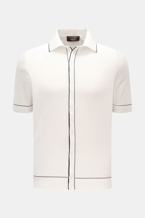 Filippo de Laurentiis  - Herren - Kurzarm-Strickhemd offwhite
