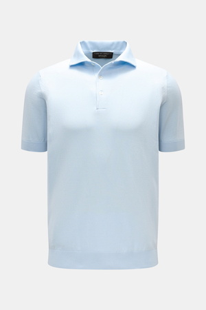 Filippo de Laurentiis  - Herren - Kurzarm-Strickpolo hellblau