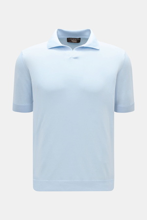 Filippo de Laurentiis  - Herren - Kurzarm-Strickpolo hellblau