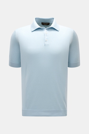 Filippo de Laurentiis  - Herren - Kurzarm-Strickpolo pastellblau