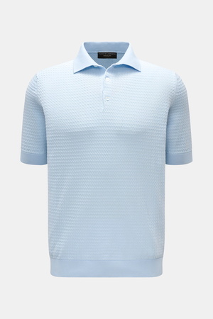 Filippo de Laurentiis  - Herren - Kurzarm-Strickpolo pastellblau