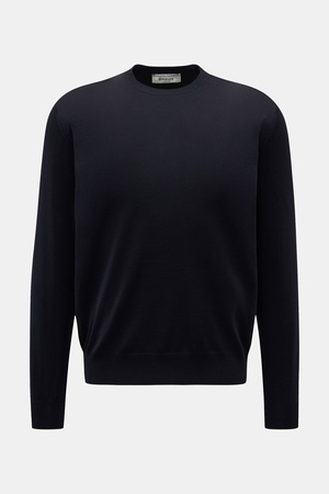 Filippo de Laurentiis  - Herren - Merino Feinstrick-Rundhalspullover dark navy