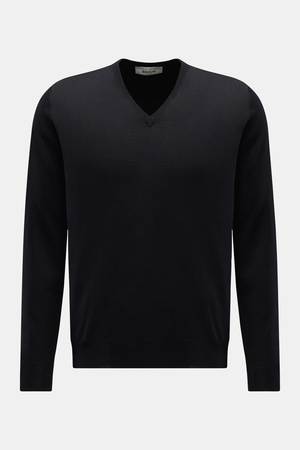 Filippo de Laurentiis  - Herren - Merino Feinstrick V-Neck Pullover dark navy