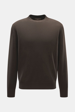 Filippo de Laurentiis  - Herren - Merino Rundhalspullover dunkelbraun