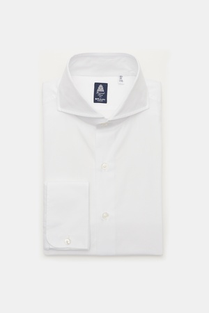 Finamore  - Business Hemd 'Sergio Napoli' Haifisch-Kragen weiß grau