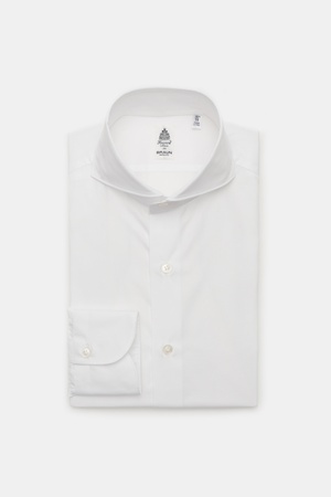 Finamore  - Herren - Business Hemd 'Sergio Milano' Haifisch-Kragen weiß