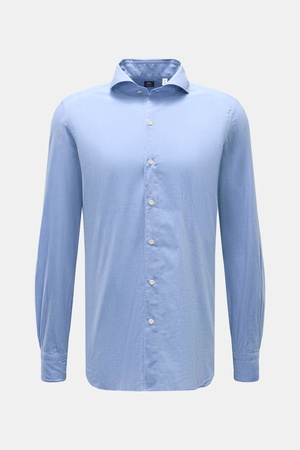 Finamore  - Herren - Casual Hemd 'Sergio Gaeta' Haifisch-Kragen blau meliert