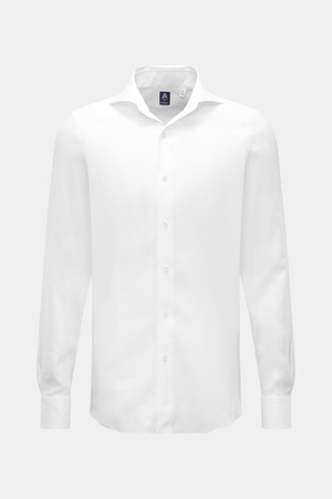 Finamore  - Herren - Leinenhemd 'Napoli Eduardo' Haifisch-Kragen weiß