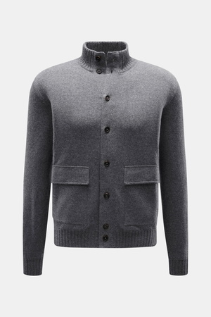Fioroni  - Herren - Cashmere Cardigan dunkelgrau meliert