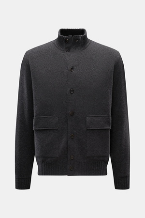 Fioroni  - Herren - Cashmere Cardigan dunkelgrau meliert