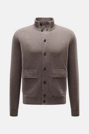Fioroni  - Herren - Cashmere Cardigan graubraun meliert