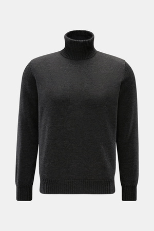 Fioroni  - Herren - Cashmere Rollkragenpullover anthrazit meliert