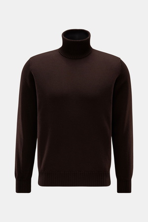 Fioroni  - Herren - Cashmere Rollkragenpullover dunkelbraun