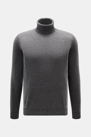 Fioroni  - Herren - Cashmere Rollkragenpullover 'Duvet' dunkelgrau meliert